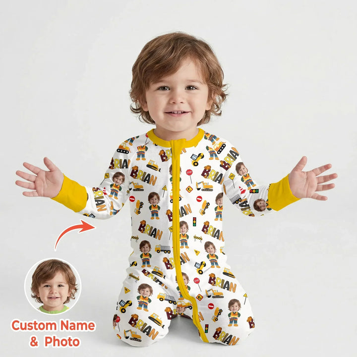 Gerippte Babykleidung mit individuellem Foto - Weich &amp; Skizzenhaft