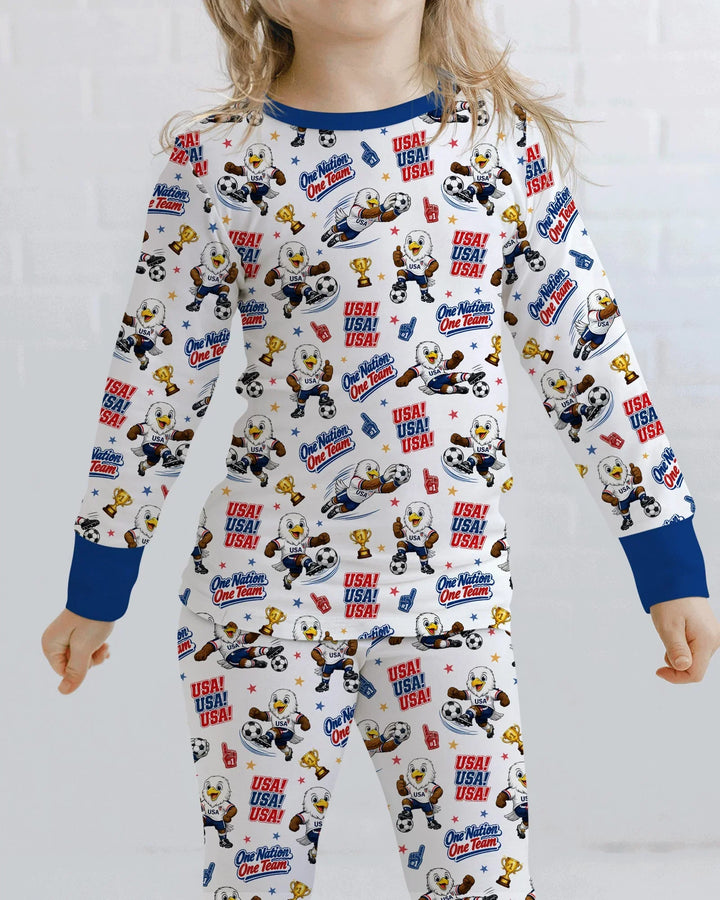 Zweiteiliges Langarm-Pyjama-Set mit Sommerfrüchten