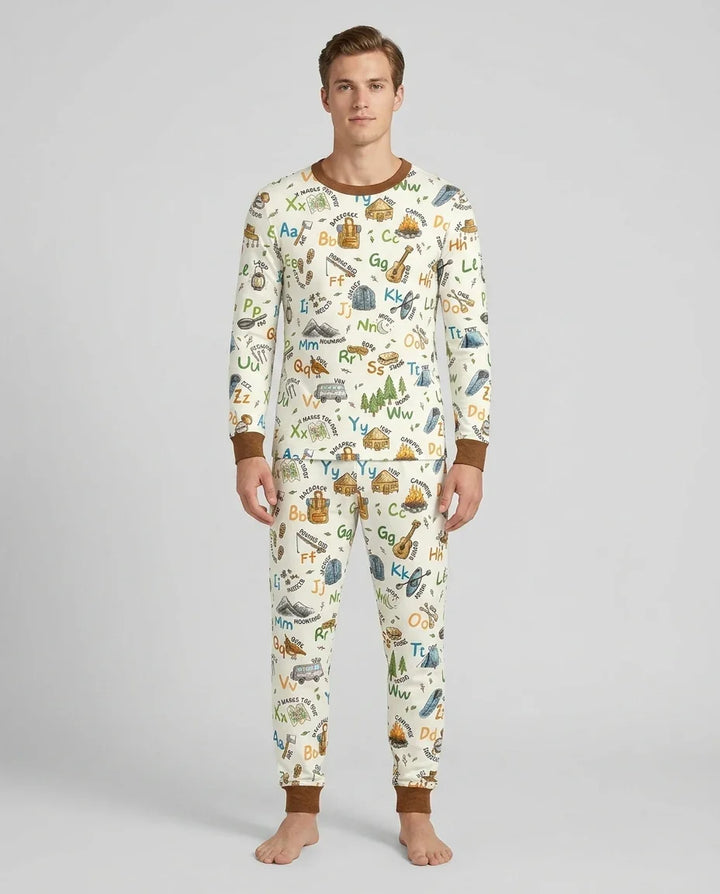 Adventure Alphabet ABCs Summer Camp Bamboo Men's Pajama Set