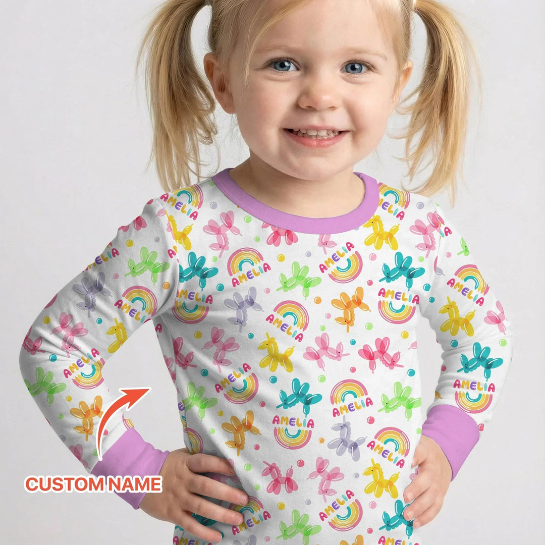 Zweiteiliges Langarm-Pyjama-Set mit Sommerfrüchten