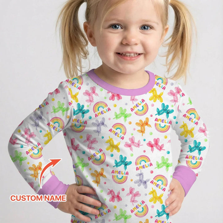 Zweiteiliges Langarm-Pyjama-Set mit Sommerfrüchten