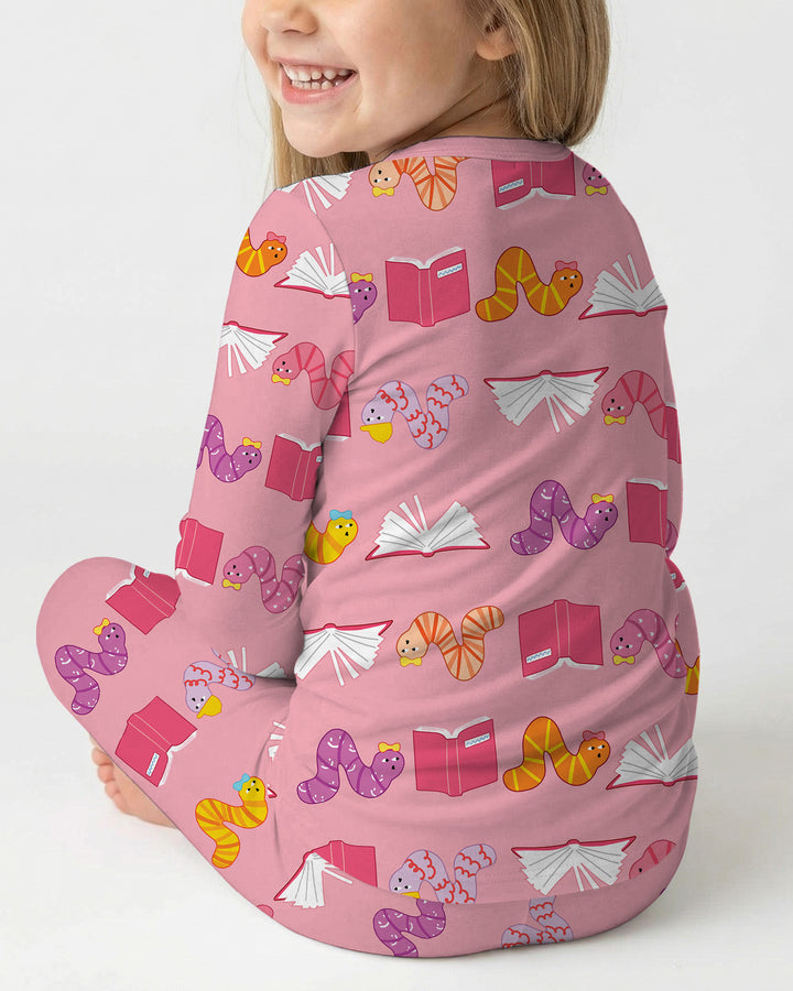 Zweiteiliges Langarm-Pyjama-Set mit Sommerfrüchten