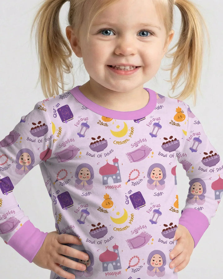 Zweiteiliges Langarm-Pyjama-Set mit Sommerfrüchten