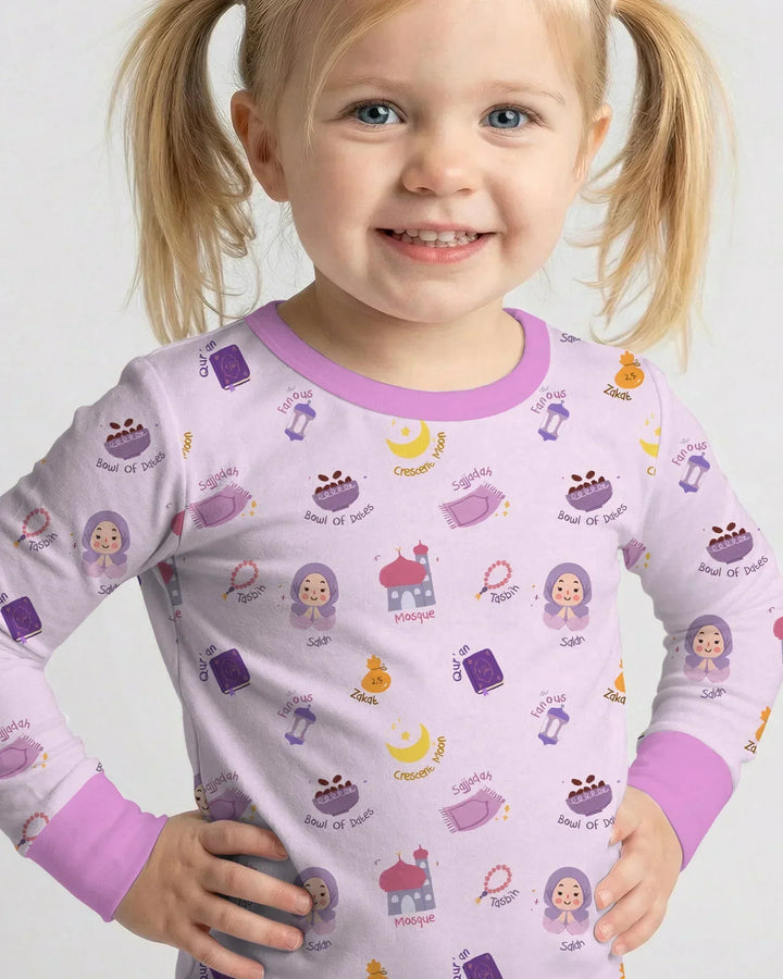 Zweiteiliges Langarm-Pyjama-Set mit Sommerfrüchten