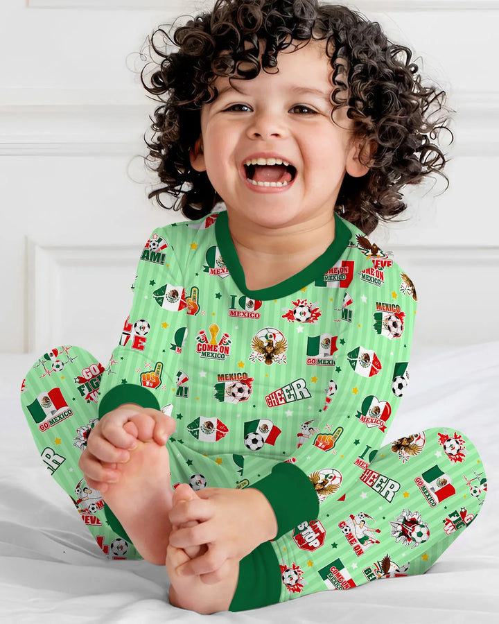 Zweiteiliges Langarm-Pyjama-Set mit Sommerfrüchten