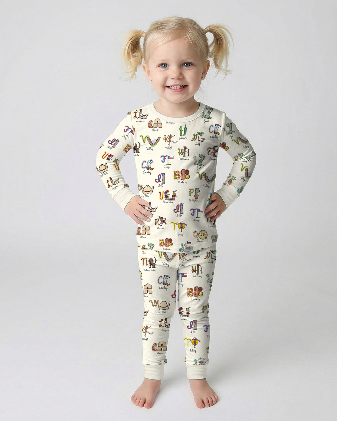 Zweiteiliges Langarm-Pyjama-Set mit Sommerfrüchten