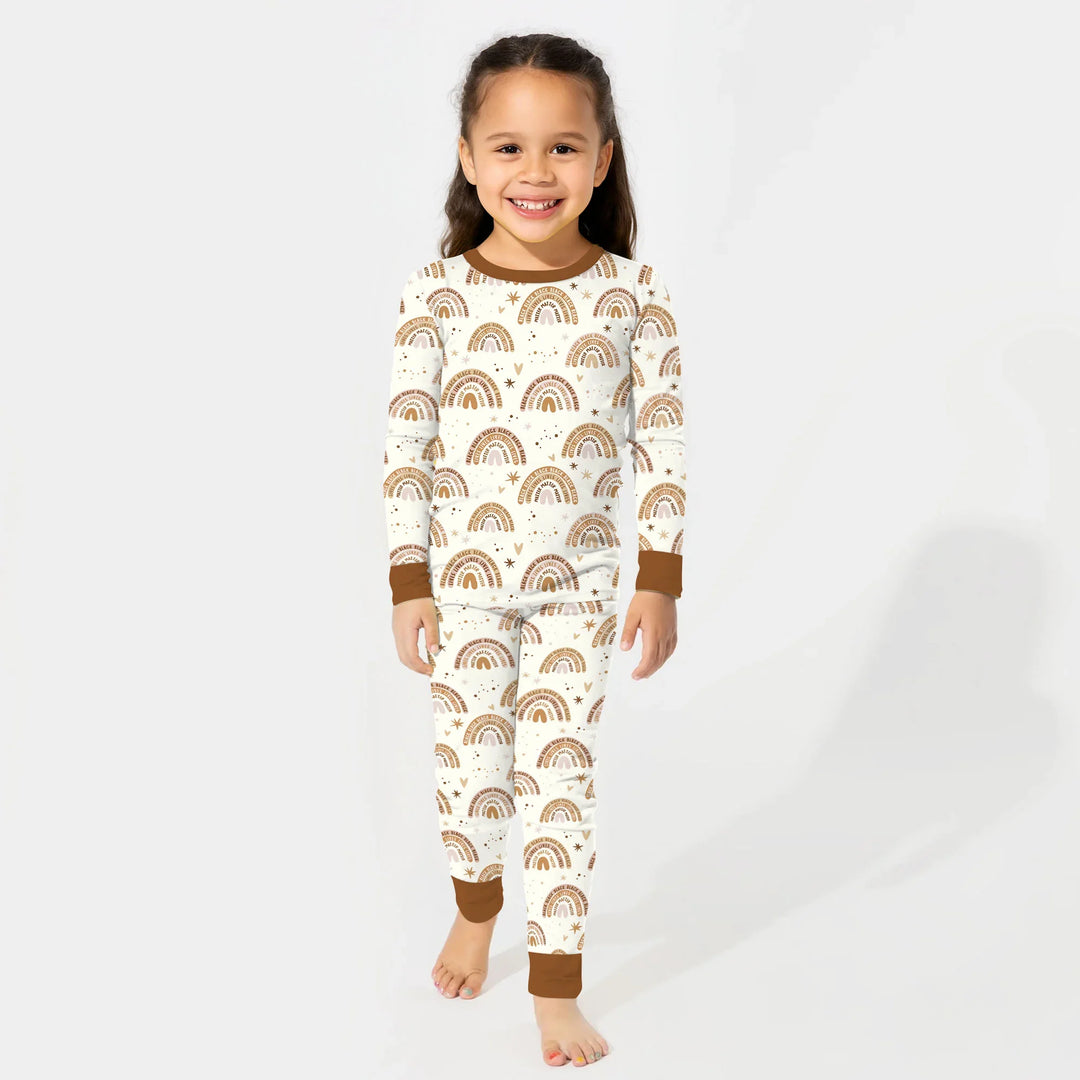 Zweiteiliges Langarm-Pyjama-Set mit Sommerfrüchten
