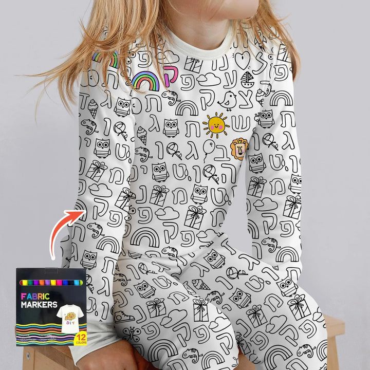 Zweiteiliges Langarm-Pyjama-Set mit Sommerfrüchten