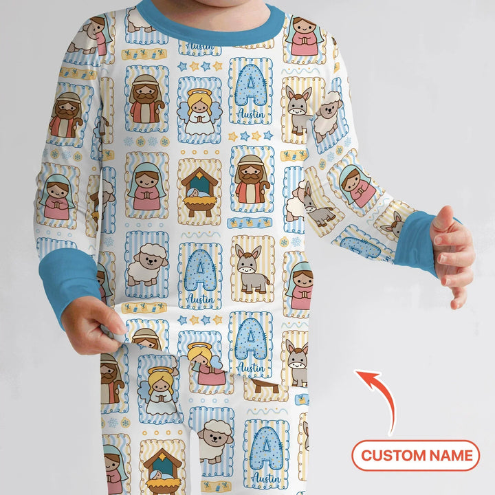 Zweiteiliges Langarm-Pyjama-Set mit Sommerfrüchten
