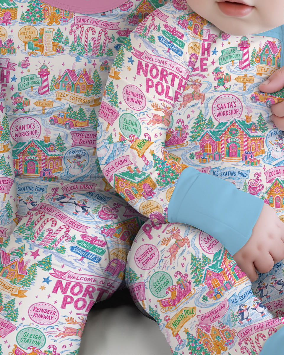 Pink North Pole Wonderland Bamboo Convertible Zippy