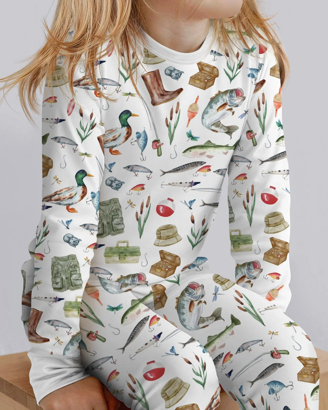 Zweiteiliges Langarm-Pyjama-Set mit Sommerfrüchten