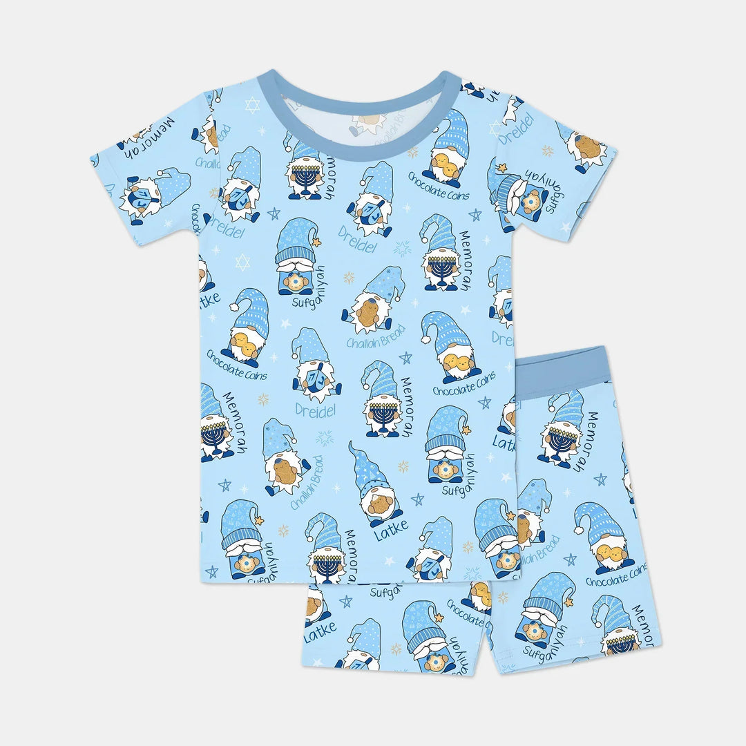Happy Hanukkah Matching Family Two Piece Short Sleeve Shorts Pajama Set , Happy Hanukkah Matching Family Two Piece Short Sleeve Shorts Pajama Set - 12-18M / Boy