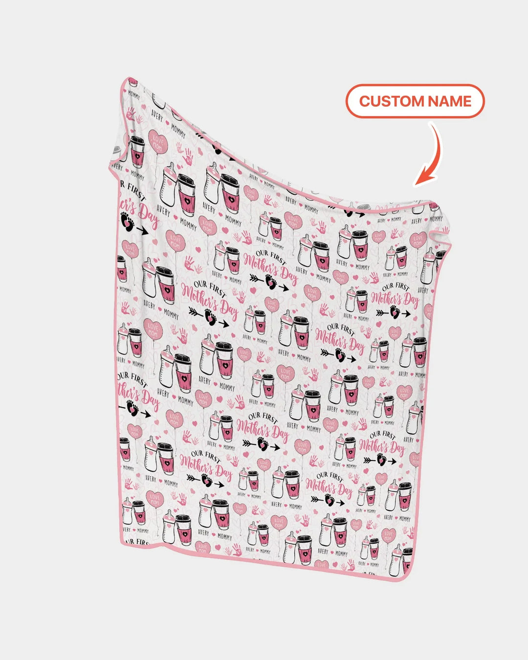 Custom Name First Mother's Day Drink Bamboo Blanket