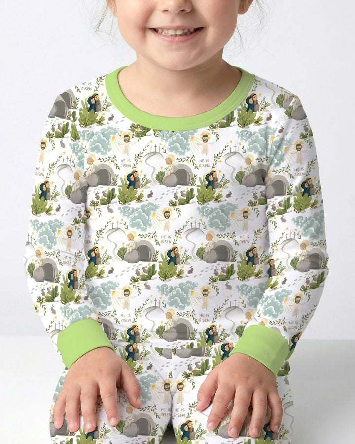 Zweiteiliges Langarm-Pyjama-Set mit Sommerfrüchten