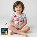 Template Zweiteiliges Pyjama-Set mit kurzen Ärmeln und Shorts