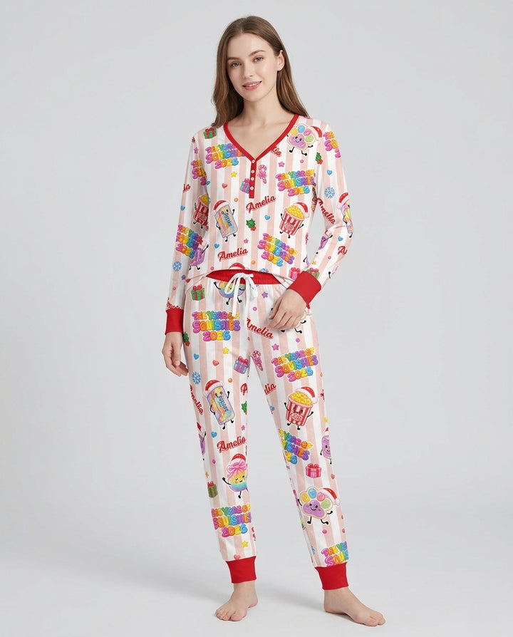 Custom Name The Year of Squishies 2026 Bamboo Women Pajama Set