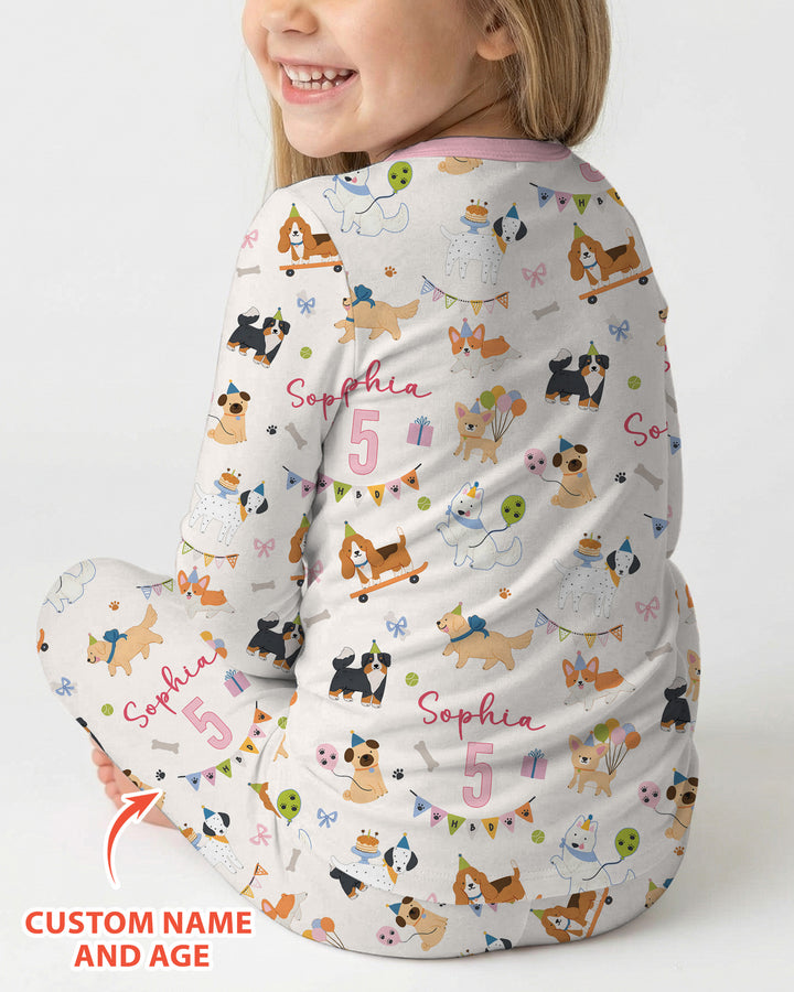 Zweiteiliges Langarm-Pyjama-Set mit Sommerfrüchten
