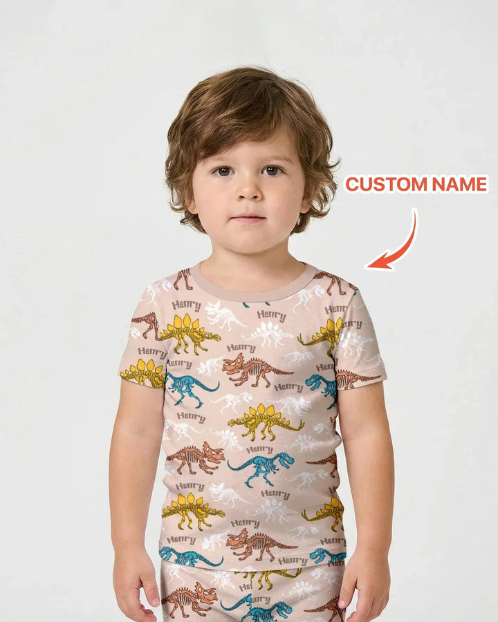 Zweiteiliges Pyjama-Set mit kurzen Ärmeln und Shorts im Sommer-Design