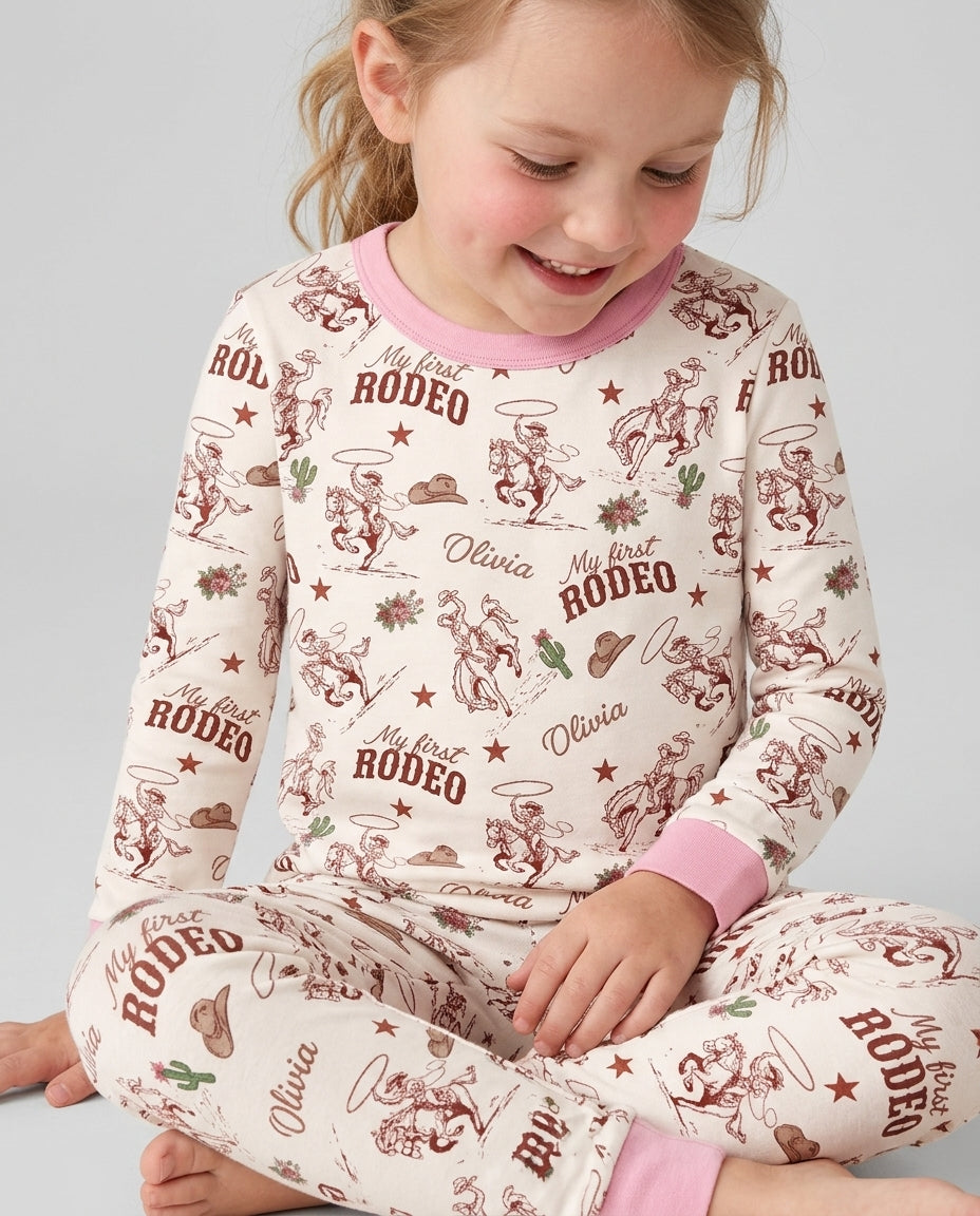 Zweiteiliges Langarm-Pyjama-Set mit Sommerfrüchten