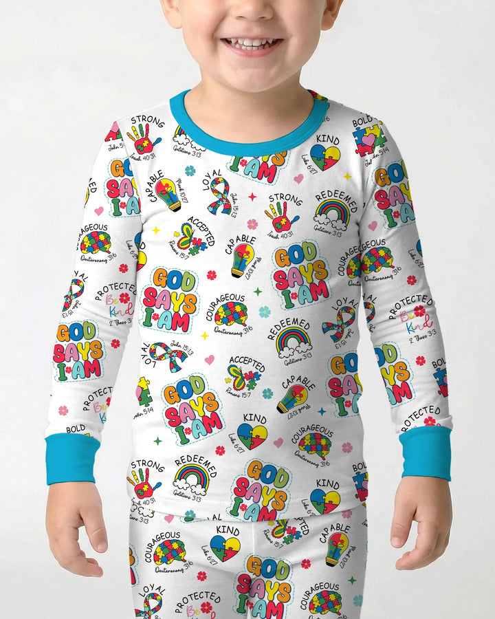 Zweiteiliges Langarm-Pyjama-Set mit Sommerfrüchten