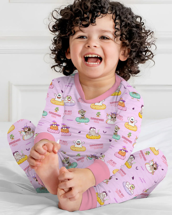 Zweiteiliges Langarm-Pyjama-Set mit Sommerfrüchten
