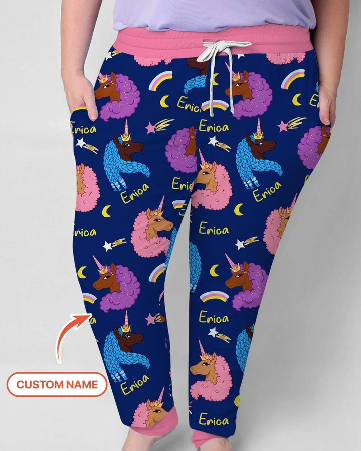 Afrikanisches Astro-Einhorn-Bambus-Damen-Pyjama-Set