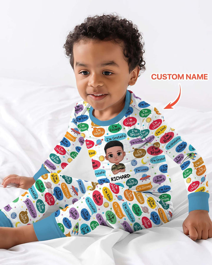 Zweiteiliges Langarm-Pyjama-Set mit Sommerfrüchten