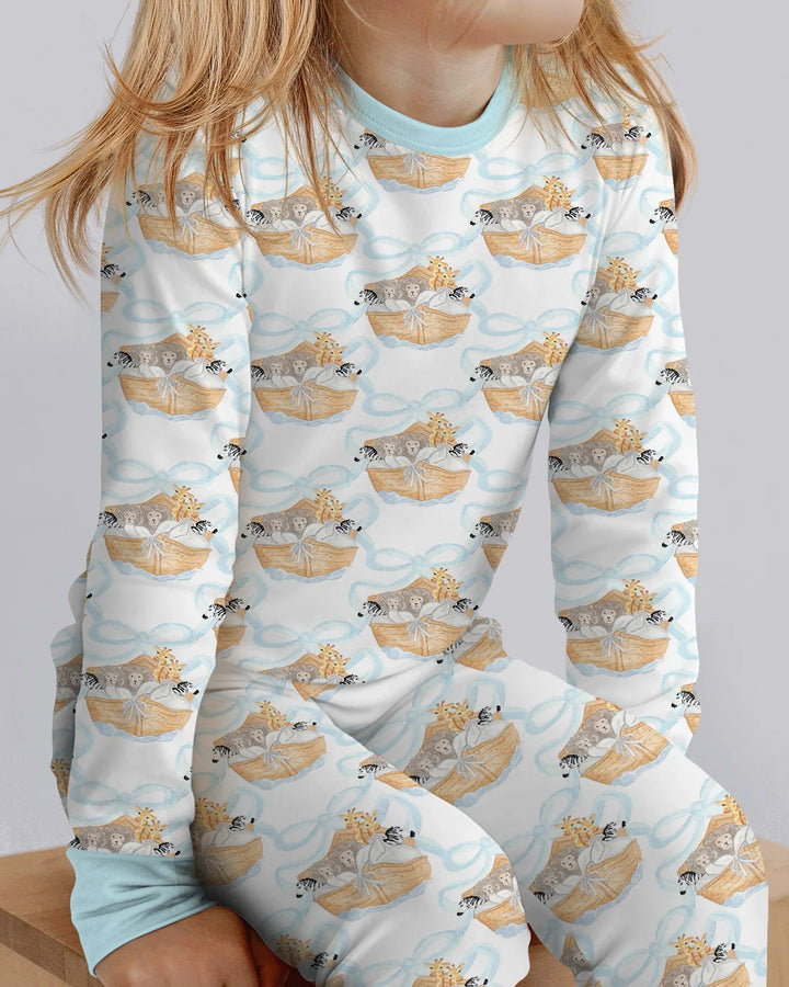 Noah's Ark Bamboo Two Piece Long Sleeve Pajama Set