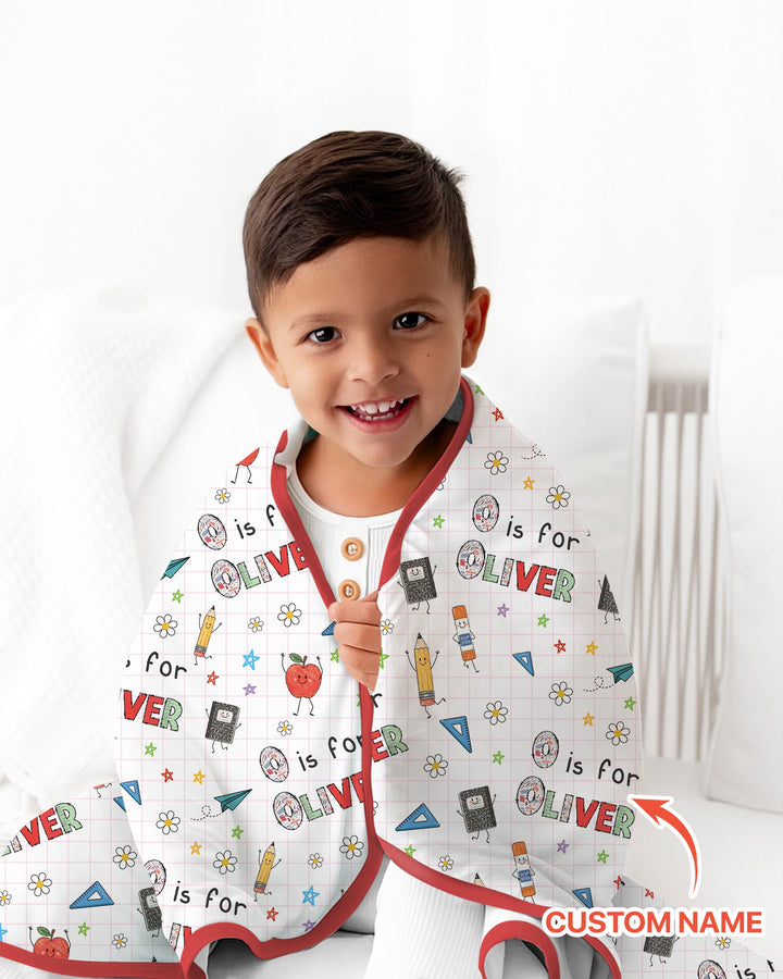 Personalized Back To School Bamboo Blanket