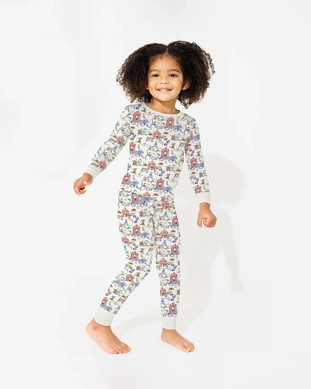 Zweiteiliges Langarm-Pyjama-Set mit Sommerfrüchten