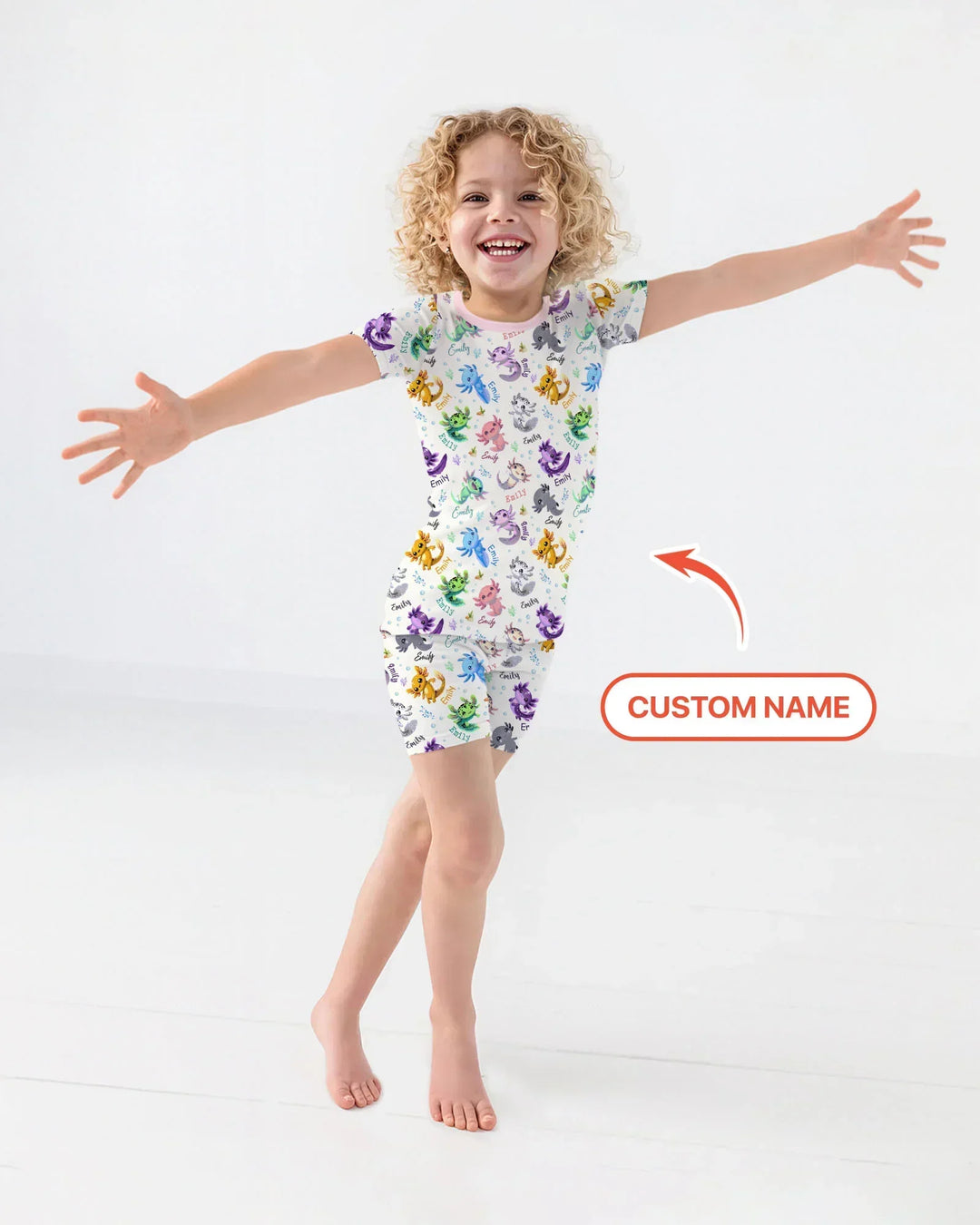 Zweiteiliges Pyjama-Set mit kurzen Ärmeln und Shorts im Sommer-Design