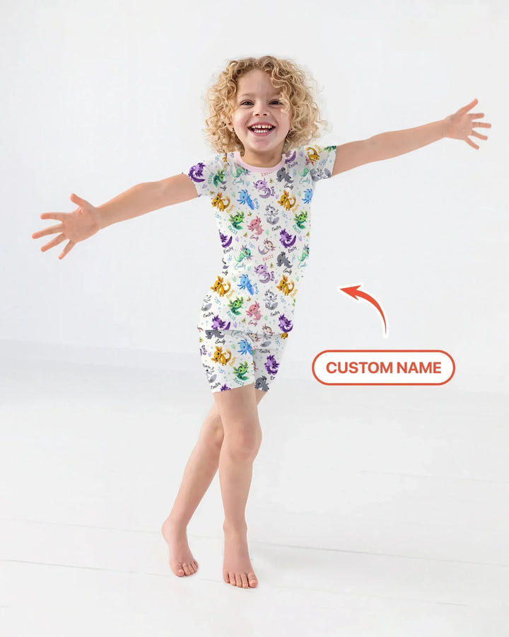 Zweiteiliges Pyjama-Set mit kurzen Ärmeln und Shorts im Sommer-Design