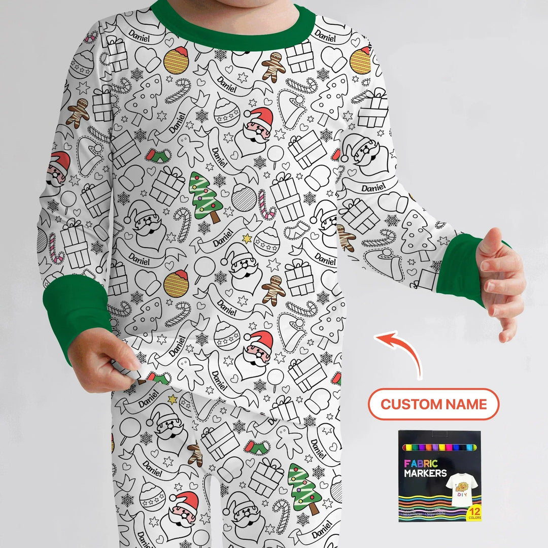 Zweiteiliges Langarm-Pyjama-Set mit Sommerfrüchten