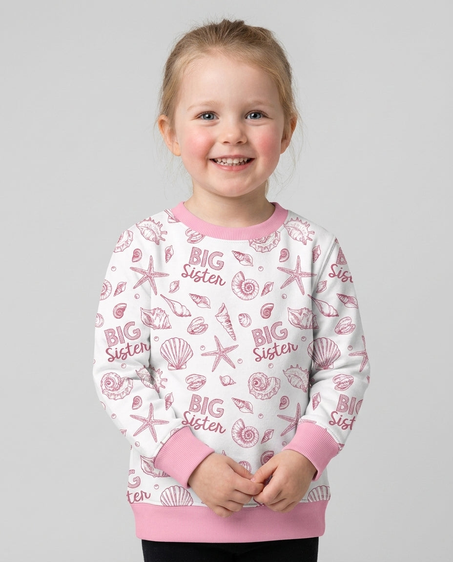 Coquette Seashell Matching Sibling Bamboo Crewneck Sweatshirt