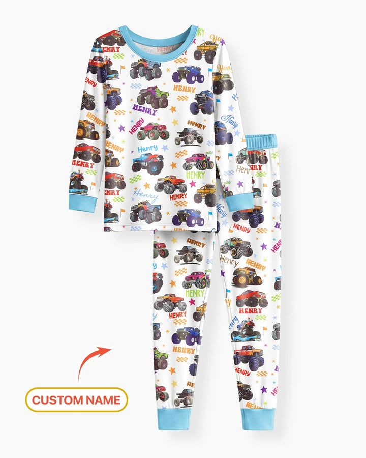 Zweiteiliges Langarm-Pyjama-Set mit Sommerfrüchten