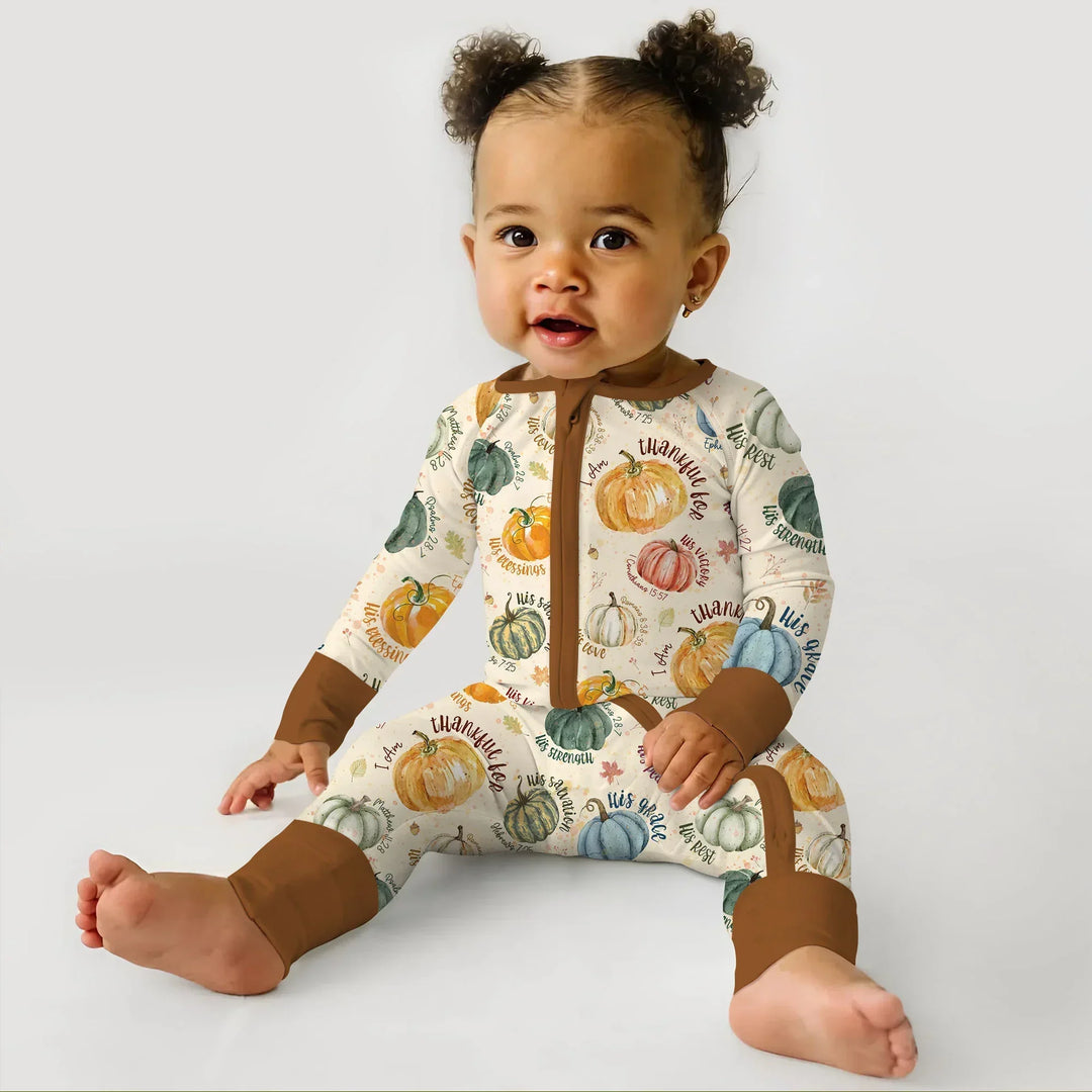 Christian Thanksgiving Convertible Zippy , Christian Thanksgiving Convertible Zippy - 0-3M / Chocolate Brown