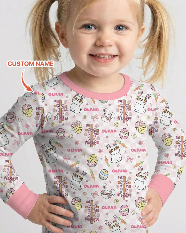 Zweiteiliges Langarm-Pyjama-Set mit Sommerfrüchten