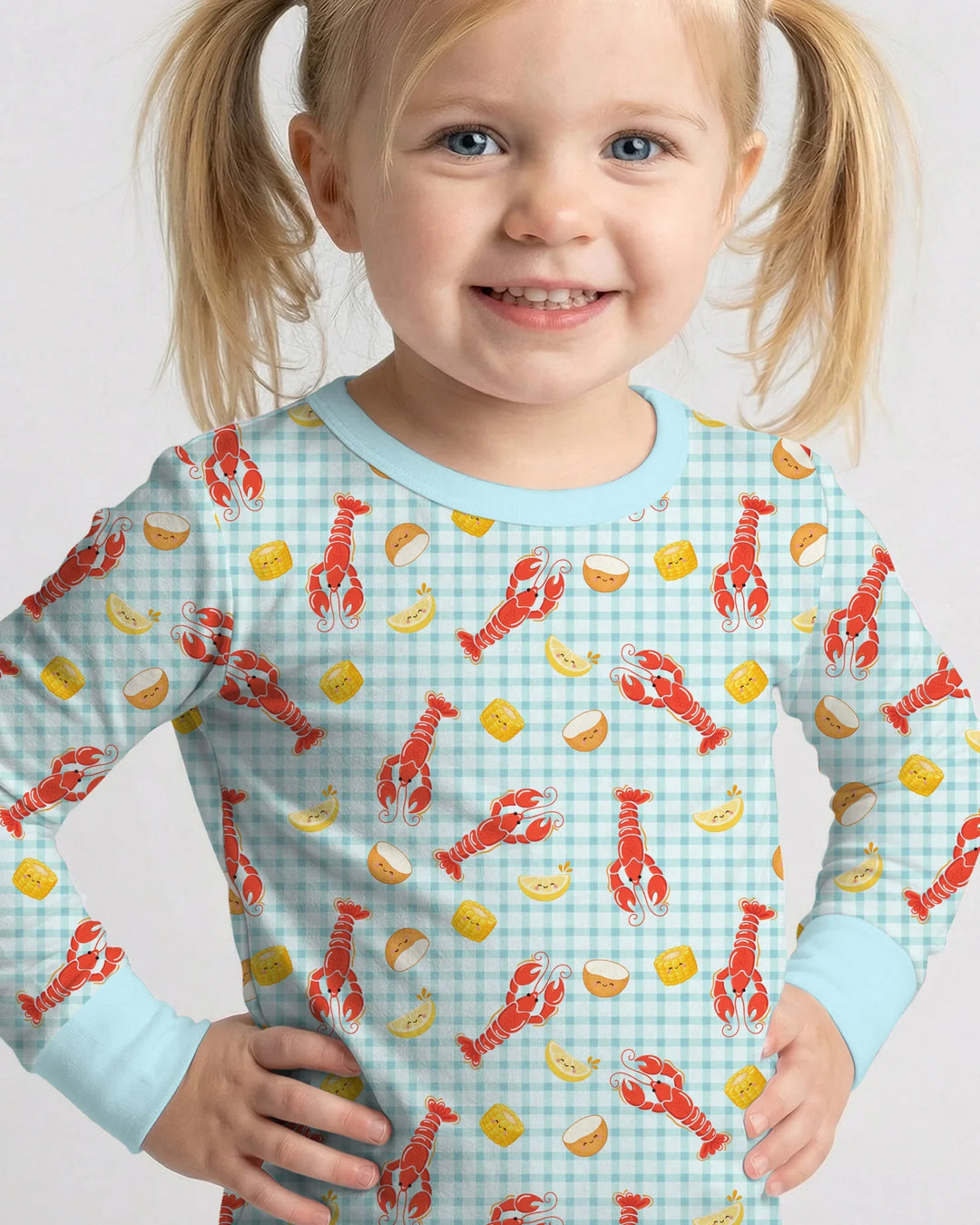 Zweiteiliges Langarm-Pyjama-Set mit Sommerfrüchten