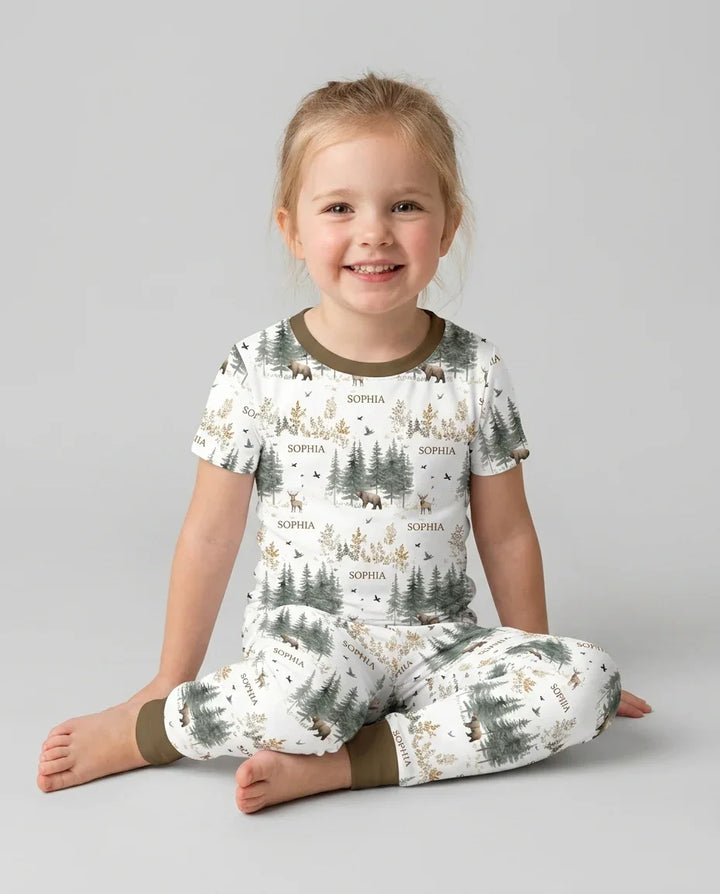 Zweiteiliges, kurzärmliges Pyjama-Set mit Marienkäfern