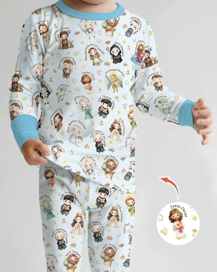 Zweiteiliges Langarm-Pyjama-Set mit Sommerfrüchten