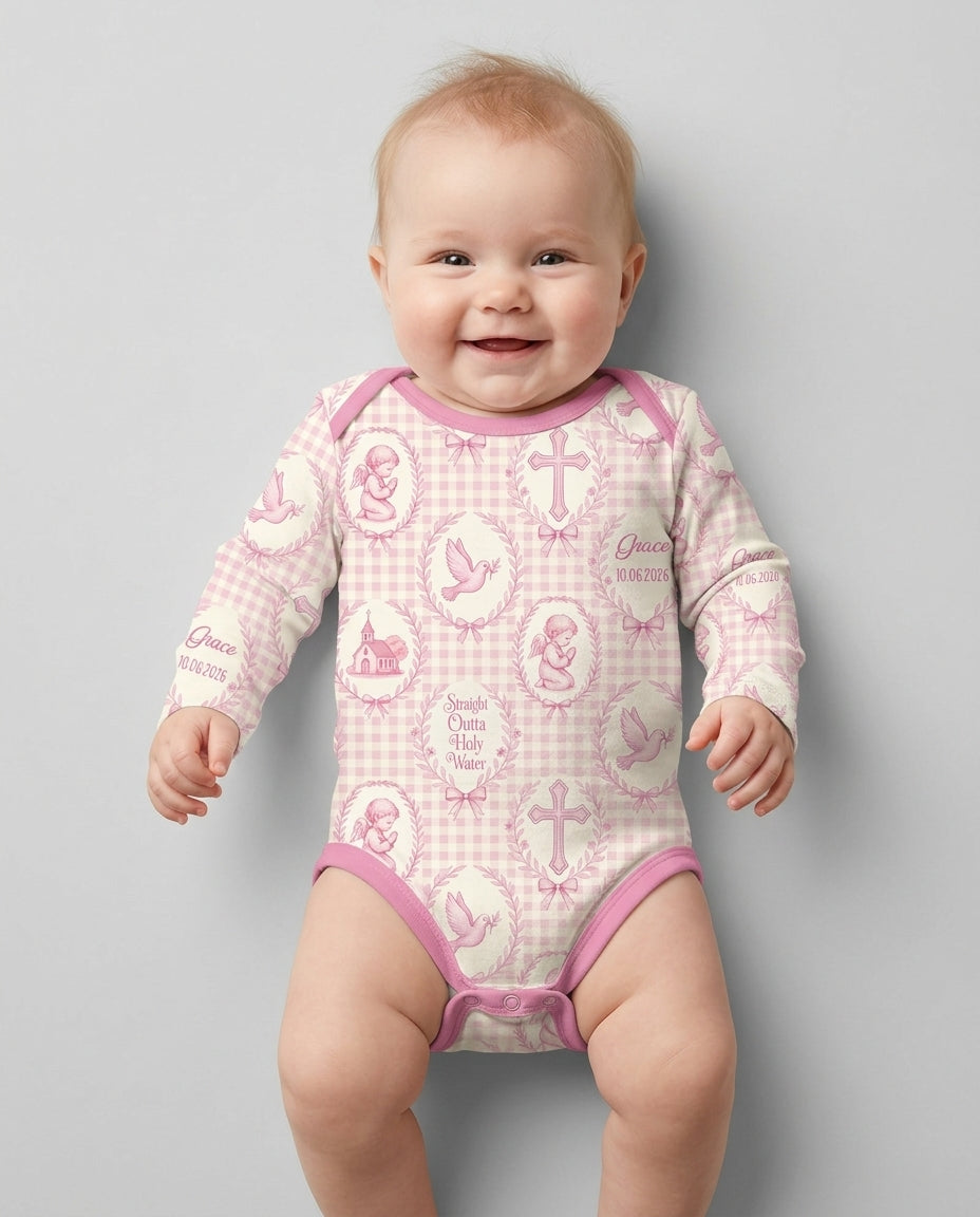 Gerippte Babykleidung mit individuellem Foto - Weich &amp; Skizzenhaft