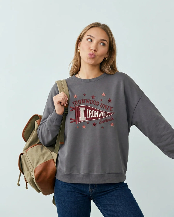 Template Damen-Rundhals-Sweatshirt aus Bambus