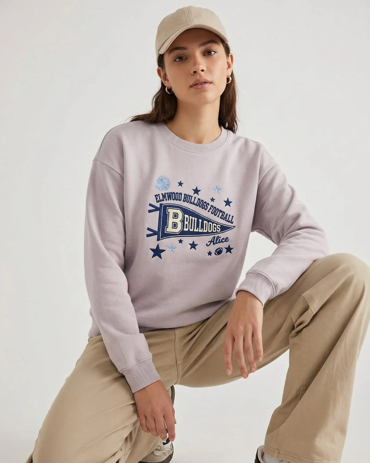 Template Damen-Rundhals-Sweatshirt aus Bambus