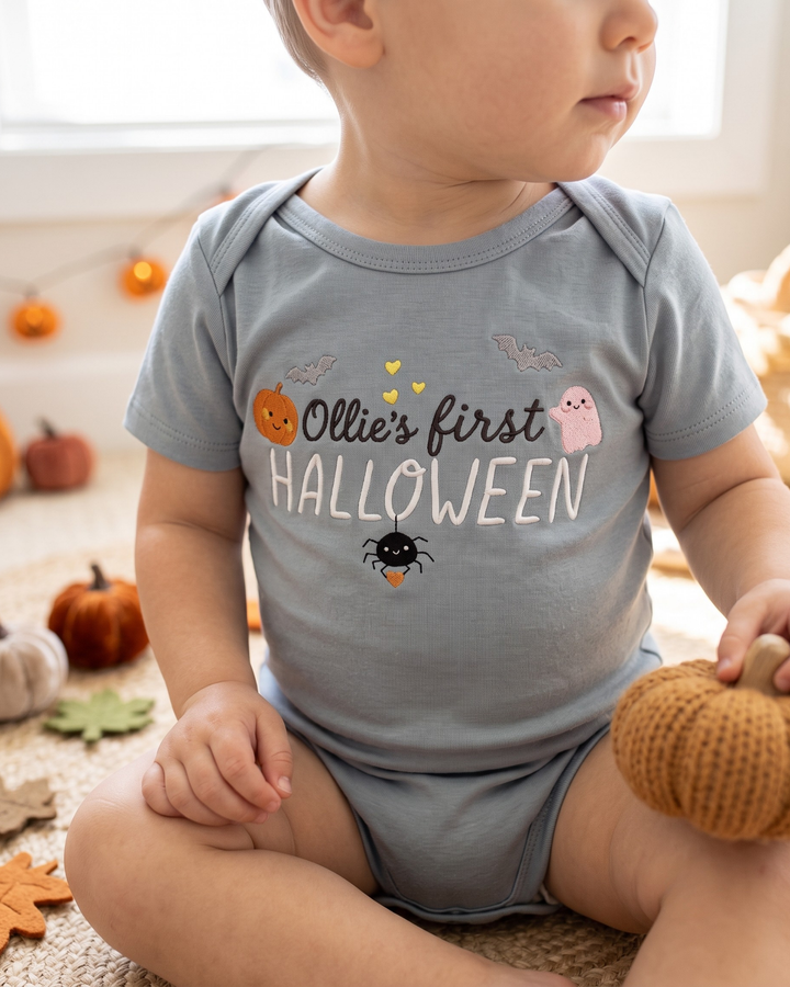 Gerippte Babykleidung mit individuellem Foto - Weich &amp; Skizzenhaft