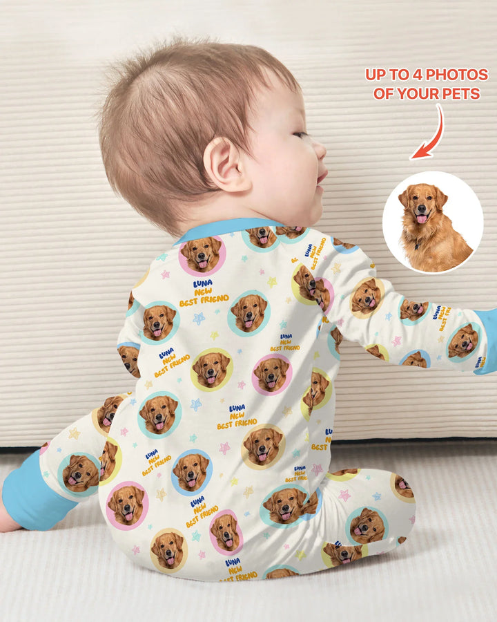 Gerippte Babykleidung mit individuellem Foto - Weich &amp; Skizzenhaft