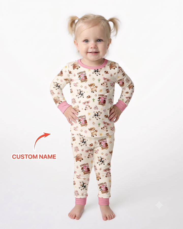 Zweiteiliges Langarm-Pyjama-Set mit Sommerfrüchten