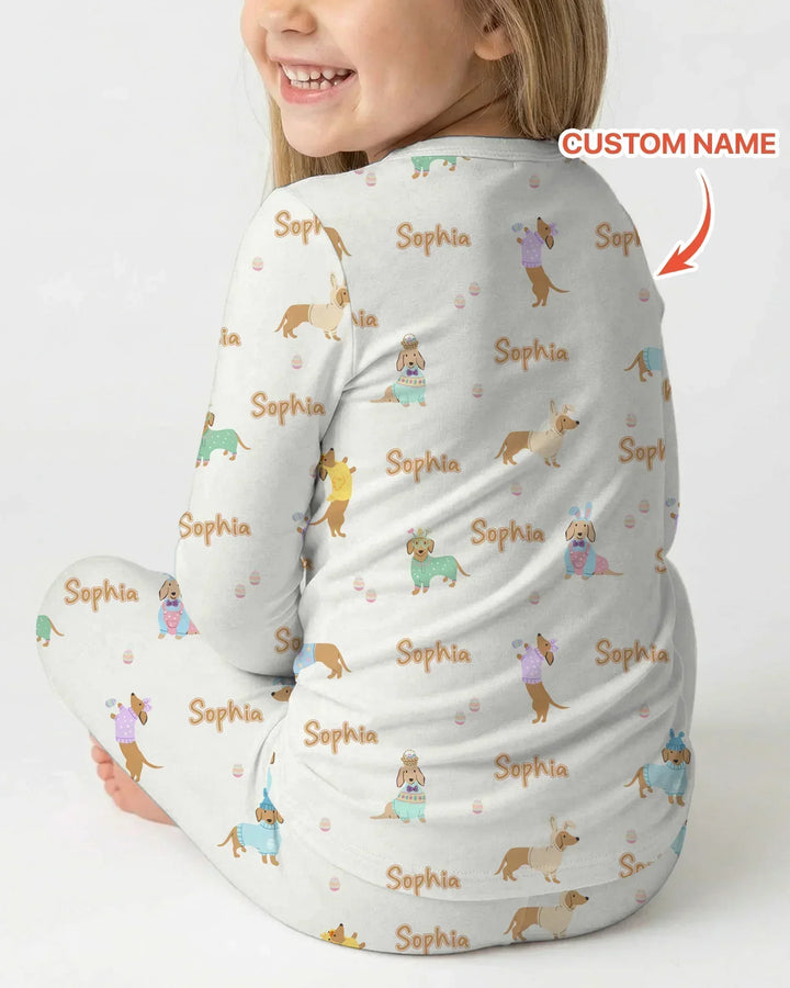 Zweiteiliges Langarm-Pyjama-Set mit Sommerfrüchten