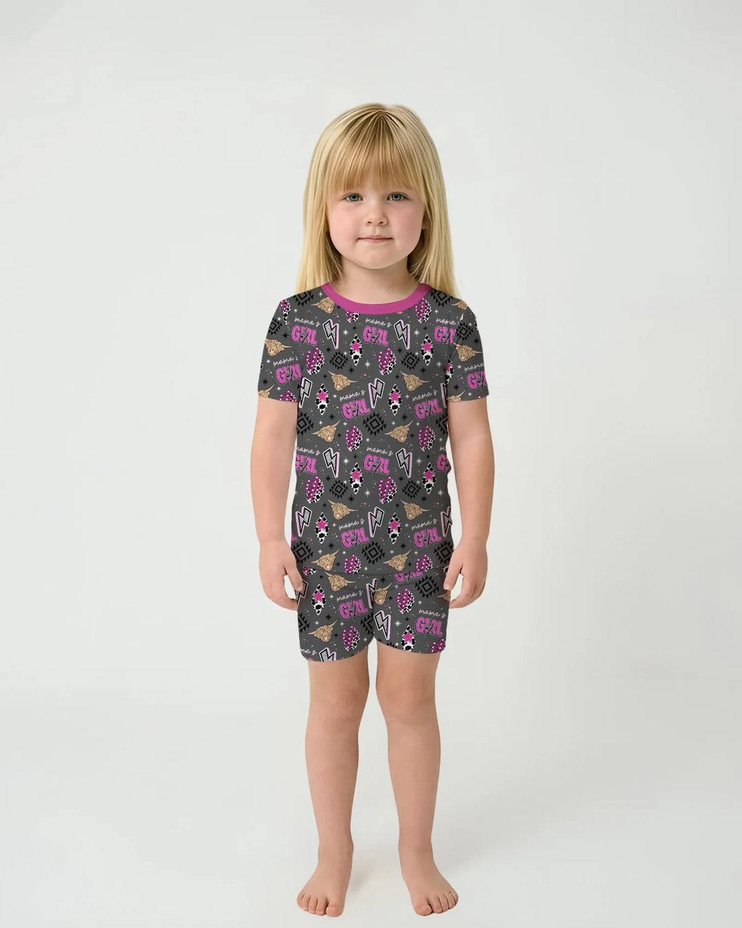 Template Zweiteiliges Pyjama-Set mit kurzen Ärmeln und Shorts