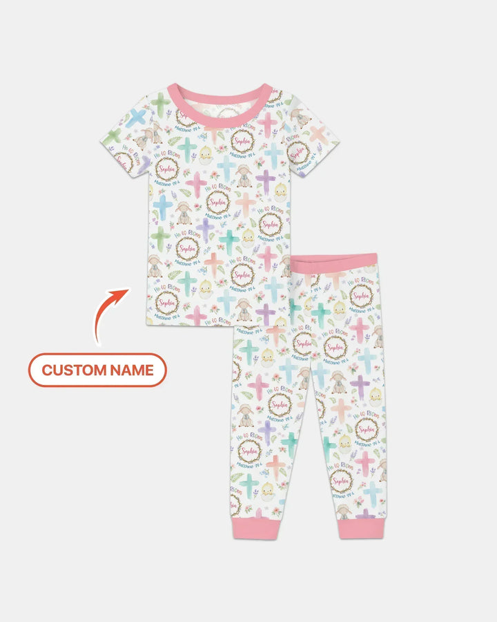 Zweiteiliges, kurzärmliges Pyjama-Set mit Marienkäfern