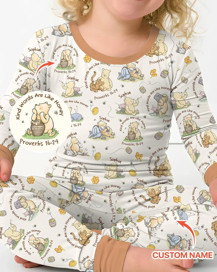 Zweiteiliges Langarm-Pyjama-Set mit Sommerfrüchten